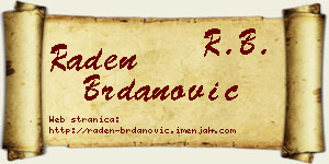 Raden Brdanović vizit kartica